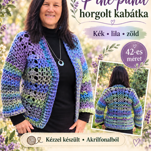 Erka kabátmesék - Levendulaálom Kézzel horgolt kabátka 42-es méret - Meska.hu