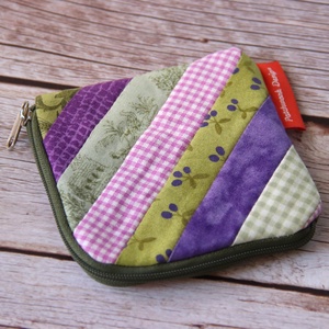 Patchwork pénztárca - lila-zöld - táska & tok - pénztárca & más tok - pénztárca - női pénztárca - Meska.hu