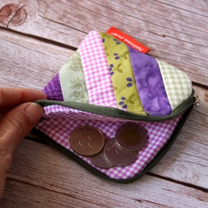 Patchwork pénztárca - lila-zöld - táska & tok - pénztárca & más tok - pénztárca - női pénztárca - Meska.hu