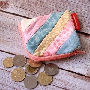Patchwork pénztárca - kék-rózsaszín - Meska.hu