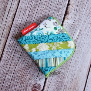 Patchwork pénztárca - tavaszi frissesség- kék-zöld-fehér-1 - táska & tok - pénztárca & más tok - pénztárca - női pénztárca - Meska.hu