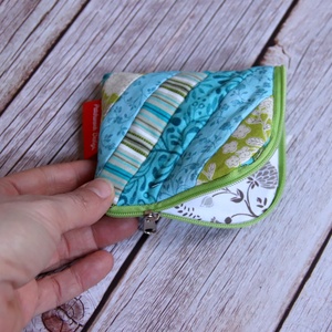 Patchwork pénztárca - tavaszi frissesség- kék-zöld-fehér-1 - táska & tok - pénztárca & más tok - pénztárca - női pénztárca - Meska.hu