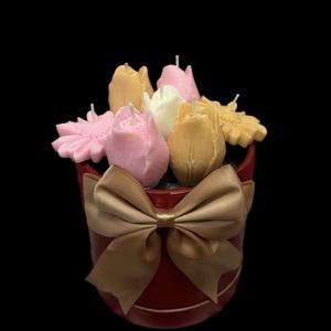 Gyertya-virág box  - kellékek & szerszámok - dekorációs kellékek - dekorációs gyertya - Meska.hu