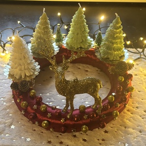 Szarvasos adventi koszorú  - karácsony - adventi díszek - adventi koszorú - Meska.hu