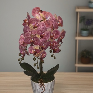 Csíkos rózsaszín mű orchidea virág - Meska.hu