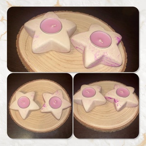 Csillag alakú gipsz mécsestartó  - otthon & életmód - gyertya, illat, aroma - mécses és mécsestartó - Meska.hu