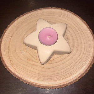 Csillag alakú gipsz mécsestartó  - Meska.hu