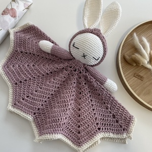 Horgolt nyuszis szundikendő, Baba - mama, Baba játékok, Cumilánc, Horgolás, MESKA