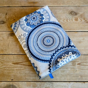 Könyvkabát - Mandalás-kék - otthon & életmód - papír, írószer - könyv- és füzetborító - Meska.hu