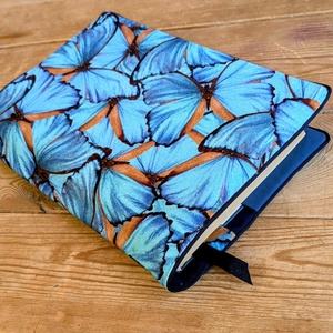 Könyvkabát - kék lepkés - otthon & életmód - papír, írószer - könyv- és füzetborító - Meska.hu