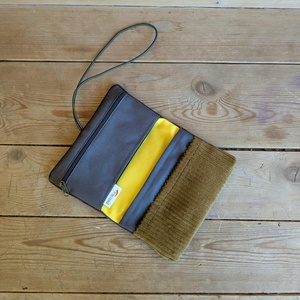 Nem csak dohánytasak -szürke kordbársony sárgával kombinálva - táska & tok - pénztárca & más tok - dohánytasak & szütyő - Meska.hu