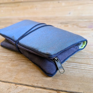 Dohánytasak - kék, világoszölddel kombinálva - táska & tok - pénztárca & más tok - dohánytasak & szütyő - Meska.hu