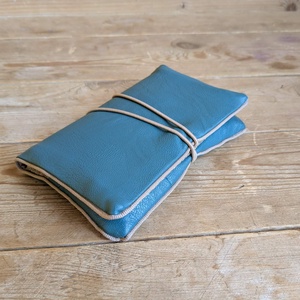 Dohánytasak - türkiz műbőr/ beige, Táska & Tok, Pénztárca & Más tok, Dohánytasak & Szütyő, Varrás, MESKA