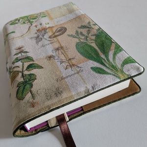 Könyvkabát - Gyógynövényes/vintage, Otthon & Életmód, Papír, írószer, Könyv- és füzetborító, Varrás, MESKA