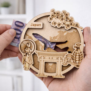 Japán - Utazás tematikájú fa pénzajándék átadó - Pauze Money Gift, Otthon & Életmód, Papír, írószer, Ajándékozás kellékei, Pénzátadó doboz, Famegmunkálás, Gravírozás, pirográfia, MESKA