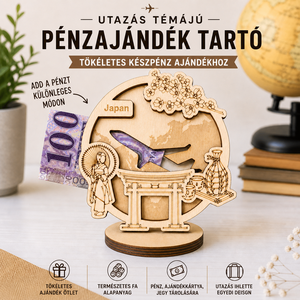 Japán - Utazás tematikájú fa pénzajándék átadó - Pauze Money Gift, Otthon & Életmód, Papír, írószer, Ajándékozás kellékei, Pénzátadó doboz, Famegmunkálás, Gravírozás, pirográfia, MESKA