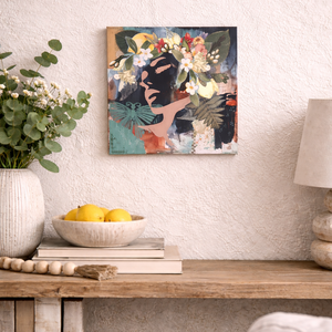 Amikor a gondolat kivirágzik - Falikép, kollázs 30x30 cm - otthon & életmód - dekoráció - kép & falikép - vászonkép - Meska.hu