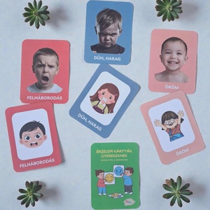 Érzelem kártyák gyerekeknek- � Fejlesztő kártyajáték az érzelmi intelligencia növelésére - játék & sport - készségfejlesztő és logikai játék - oktató játékok - Meska.hu