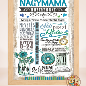 Nagymama házirendje � dekoráció, falikép - otthon & életmód - dekoráció - kép & falikép - poszter - Meska.hu