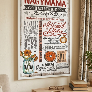 Nagymama házirendje � dekoráció, falikép - otthon & életmód - dekoráció - kép & falikép - poszter - Meska.hu