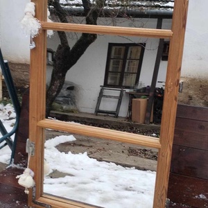 Tükör régi ablakkeretből 122 x 61 cm, Otthon & Lakás, Dekoráció, Tükör, , Meska