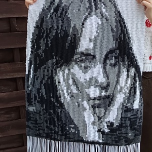 Billie Eilish pixelmakramé, Otthon & Életmód, Dekoráció, Fali és függő dekoráció, Falra akasztható dekor, Csomózás, MESKA