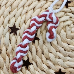 Cukorkarúd karácsonyfadísz, Karácsony, Karácsonyi lakásdekoráció, Karácsonyfadíszek, Csomózás, MESKA