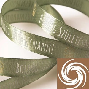 Boldog születésnapot feliratos szalagok - vintage zöld, Kellékek & szerszámok, Rövidáru, Textilszalag, Szalag, pánt, , MESKA