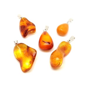 Borostyán medál ezüstözött 1-3cm, Ékszer, Nyaklánc, Medál, , MESKA