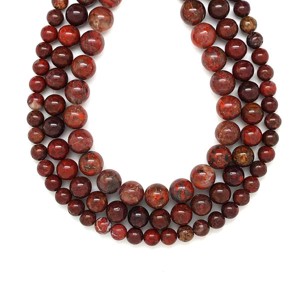 Jáspis breccsa golyó 6mm  ékszerkészítő alapanyag (füzér), Kellékek & szerszámok, Ásvány alapanyag, Ásványfüzér, , MESKA