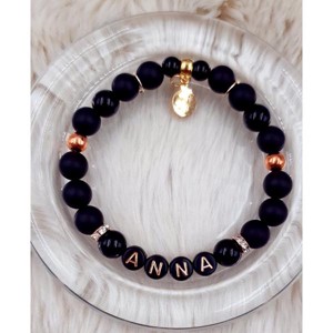 Névvel elátott ásványkarkötő rosegold (prémium), Ékszer, Karkötő, Ásványkarkötő, Ékszerkészítés, MESKA