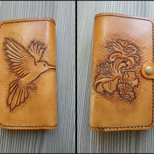 Virágos  kolibris pénztárca - táska & tok - pénztárca & más tok - pénztárca - női pénztárca - Meska.hu