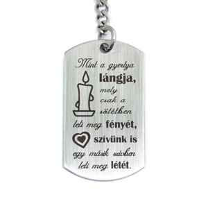 Mint a gyertya lángja acél medálos kulcstartó, Táska & Tok, Kulcstartó & Táskadísz, Kulcstartó, , MESKA