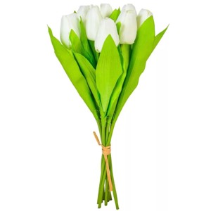 Tulipán köteg 9 szálas - fehér, Kellékek & szerszámok, Dekorációs kellékek, Virágfej, , MESKA