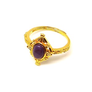 Csaroit gyűrű ovál 16x12 mm, aranyszínű, állítható Lilaszirom - Meska.hu