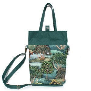 SuziartBag Sötétzöld fás vászon 3in1 táska - táska & tok - kézitáska & válltáska - válltáska - Meska.hu