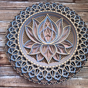 Mandala lótusz virág #2, Otthon & Életmód, Dekoráció, Spiritualitás, Mandala, Famegmunkálás, Festett tárgyak, MESKA