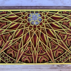 Pirkadat mandala, Otthon & Lakás, Dekoráció, Mandala, Spiritualitás, Festett tárgyak, Famegmunkálás, Meska