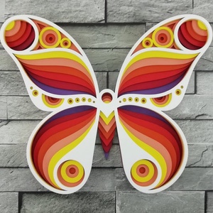 Pillangós mandala kép, Otthon & Életmód, Fából készült kép, Dekoráció, Kép & Falikép, Festett tárgyak, Famegmunkálás, MESKA