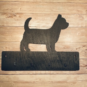 Yorkshire terrier fali kulcstartó, 4 db akasztóval - névre szóló felirattal is kérhető! - Meska.hu
