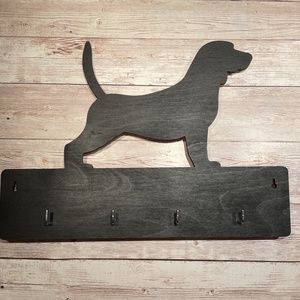 Beagle fali kulcstartó, 4 db akasztóval - névre szóló felirattal is kérhető!, Otthon & Lakás, Fali kulcstartó, Fali és függő dekoráció, Dekoráció, Famegmunkálás, Festett tárgyak, MESKA