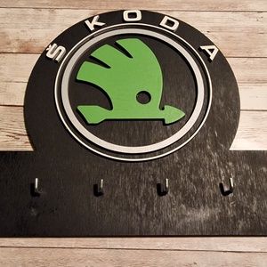 Egyedi Skoda fali kulcstartó, Otthon & Életmód, Dekoráció, Fali és függő dekoráció, Fali kulcstartó, Famegmunkálás, Festett tárgyak, MESKA