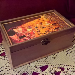 Nagy ékszeres doboz - Klimt - Csók - Meska.hu