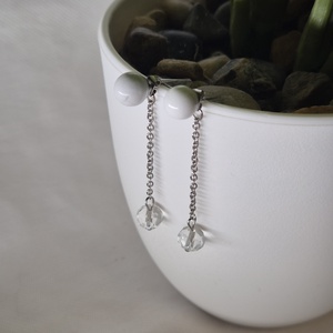 Kézzel készült nemesacél bedugós fülbevaló - ékszer - fülbevaló - lógó fülbevaló - Meska.hu