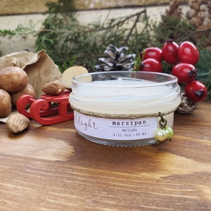 Marzipan szójagyertya MINI, Otthon & Életmód, Gyertya, illat, aroma, Gyertya, Gyertya-, mécseskészítés, MESKA