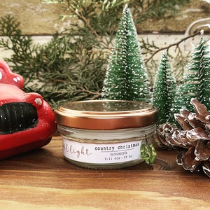 Country Christmas szójagyertya MINI - karácsony - karácsonyi lakásdekoráció - karácsonyi illatgyertya, mécses - Meska.hu