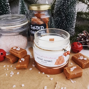 Salted Caramel 130 ml - karácsony - karácsonyi lakásdekoráció - karácsonyi illatgyertya, mécses - Meska.hu
