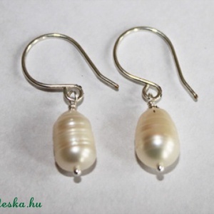 Fehér édesvizi gyöngy fülbevaló -  - Meska.hu