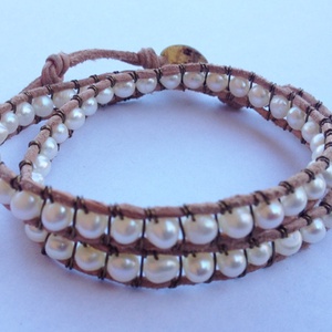 Fehér édesvizi gyöngy karkötő -  - Meska.hu