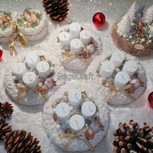 Szarvasos cuki adventi koszorú - karácsony - adventi díszek - adventi koszorú - Meska.hu